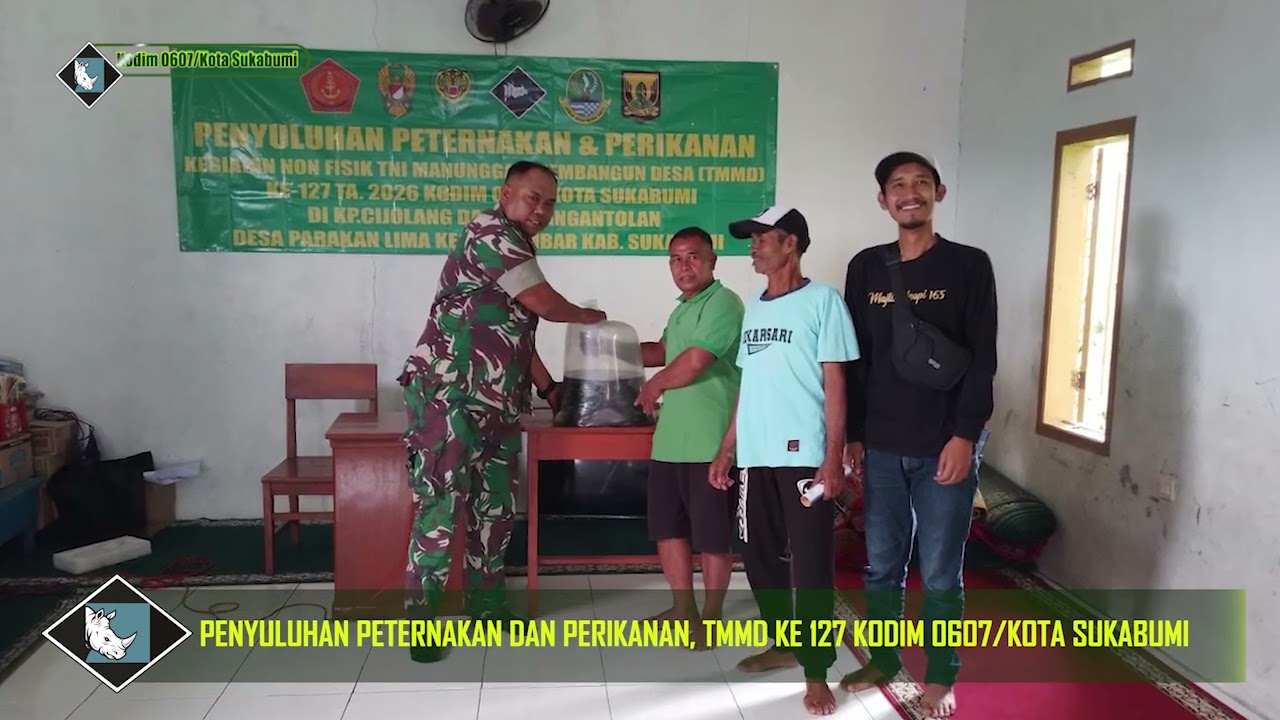 Sinergi TNI dan Dinas Peternakan, Warga Parakanlima Terima Penyuluhan dan Bibit Ikan.