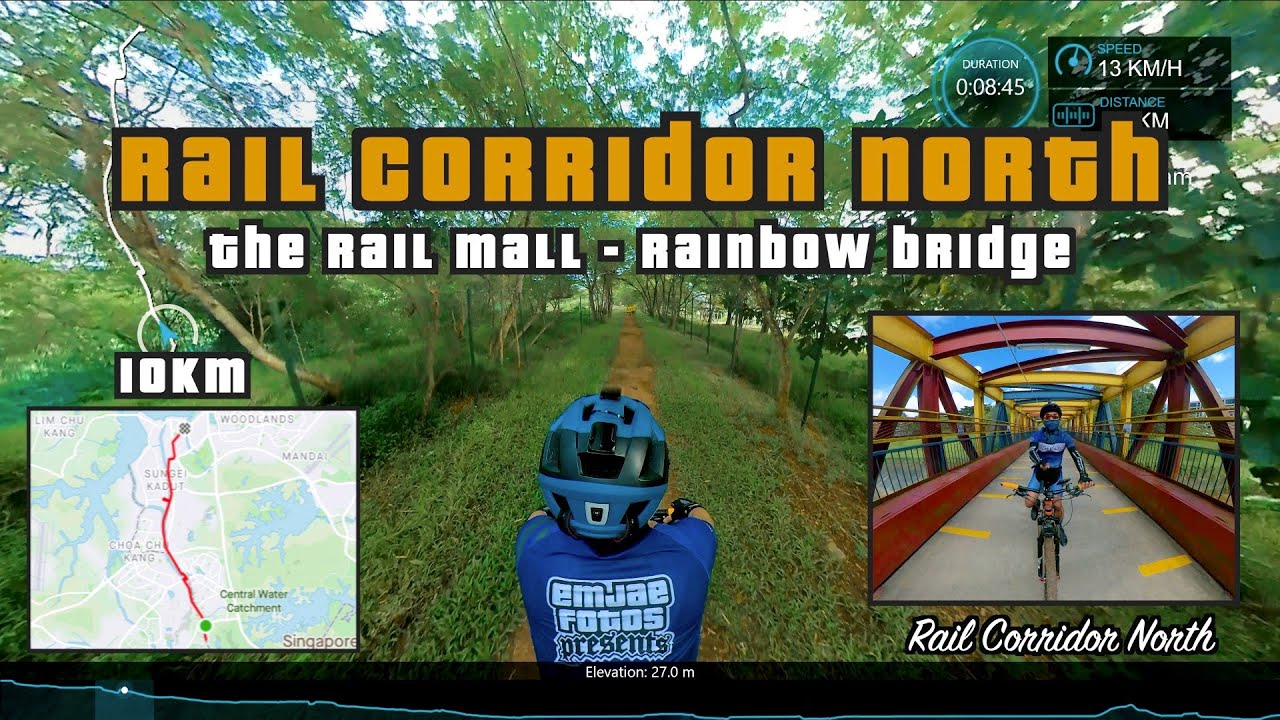 10KM Rail Corridor North from The Rail Mall to Rainbow Bridge at Kranji | Cycling Singapore