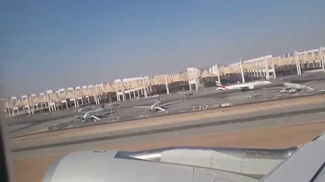 Saudia SKYTEAM A330-300 (HZ-AQL). Taxing and Taking off from Jeddah King Abdulaziz int'l Airport
