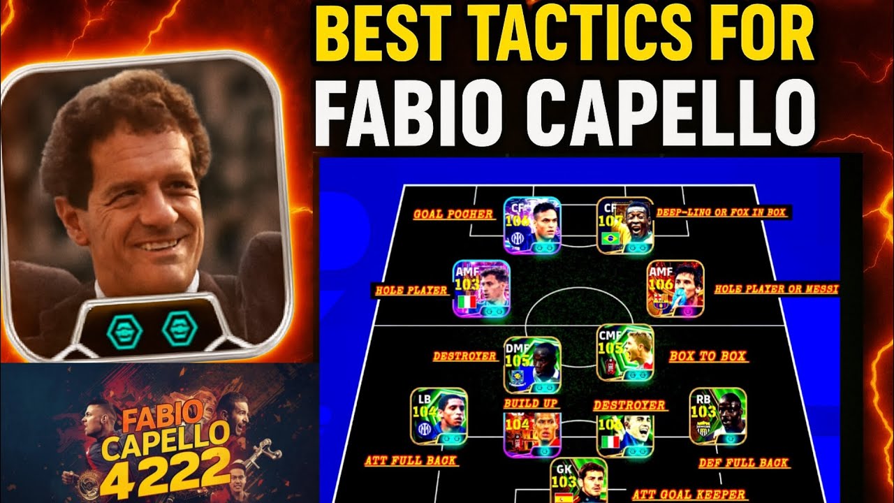Best Fabio Capello Long Ball Counter 4222 eFootball2025 eFootball2026 أفضل_تدريب_eFootball