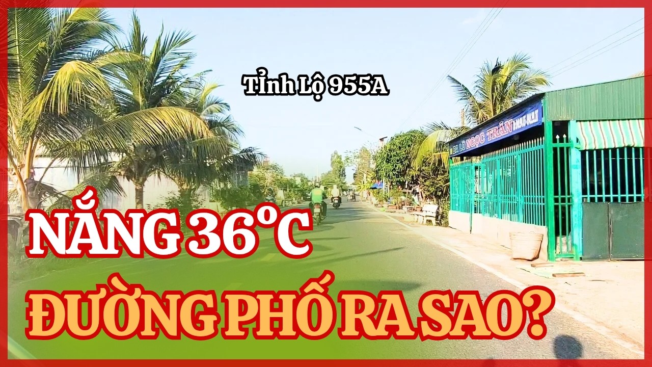 Chiều Nắng 36°C Ở Châu Đốc, An Giang | Dạo Phố Đường Tỉnh Lộ 955A | (08/03/2026)