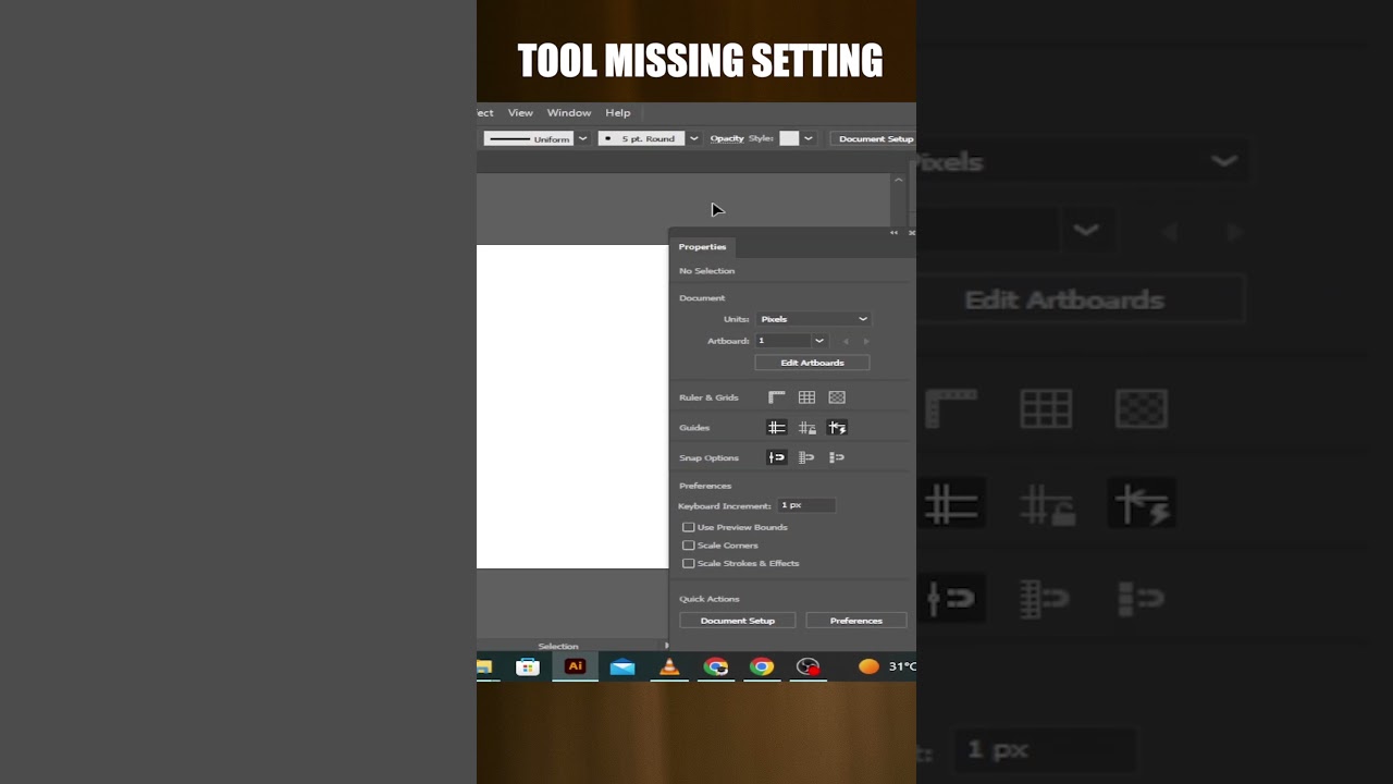 missing tools setting in adobe illustrator cc