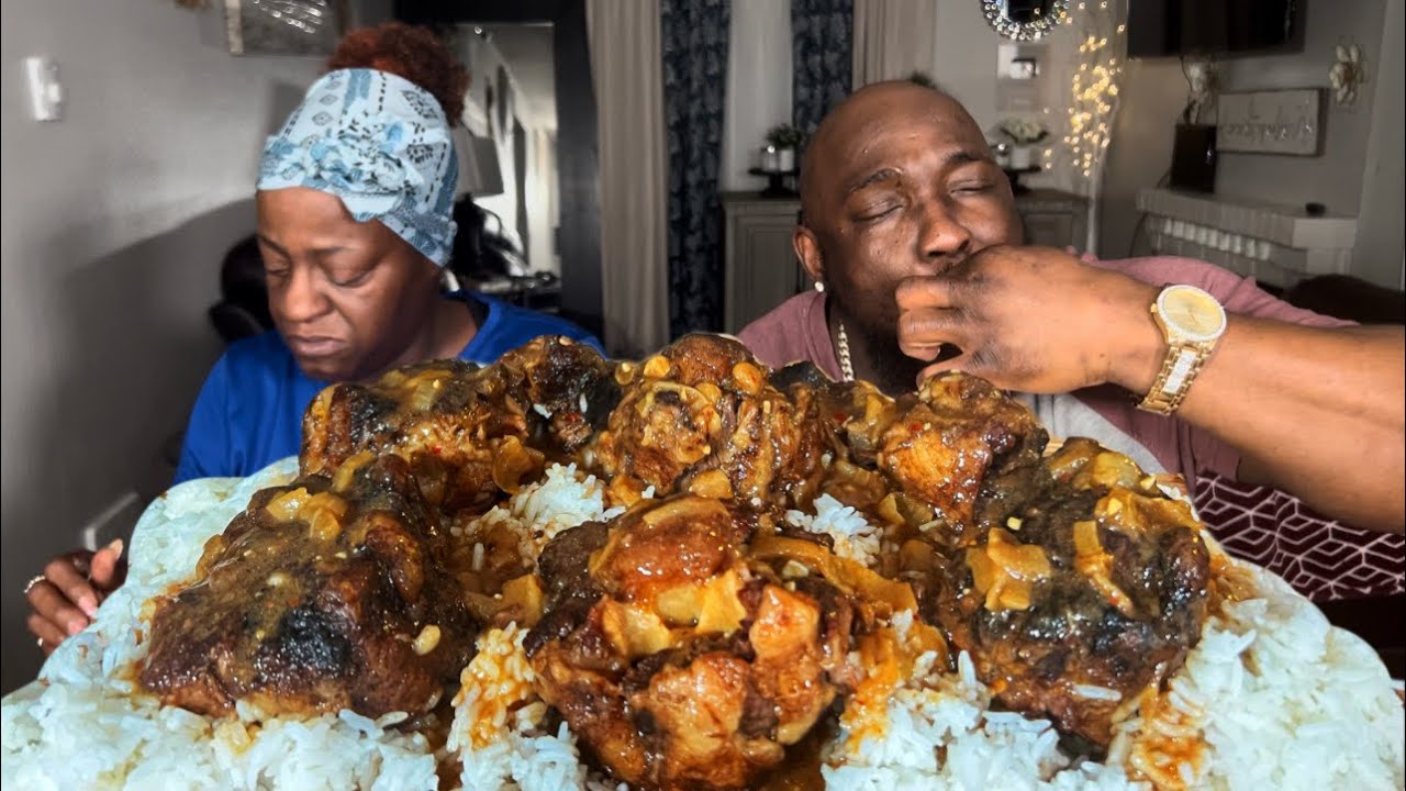 JAMAICAN OXTAILS| RICE & GRAVY| MUKBANG EATING SHOW!