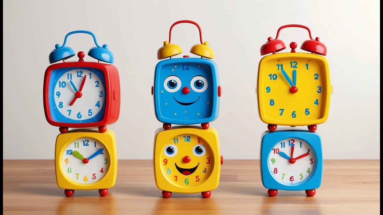 Three Little Toy Clocks Tick Tock Tick | Learning Time & Counting Song for Kids