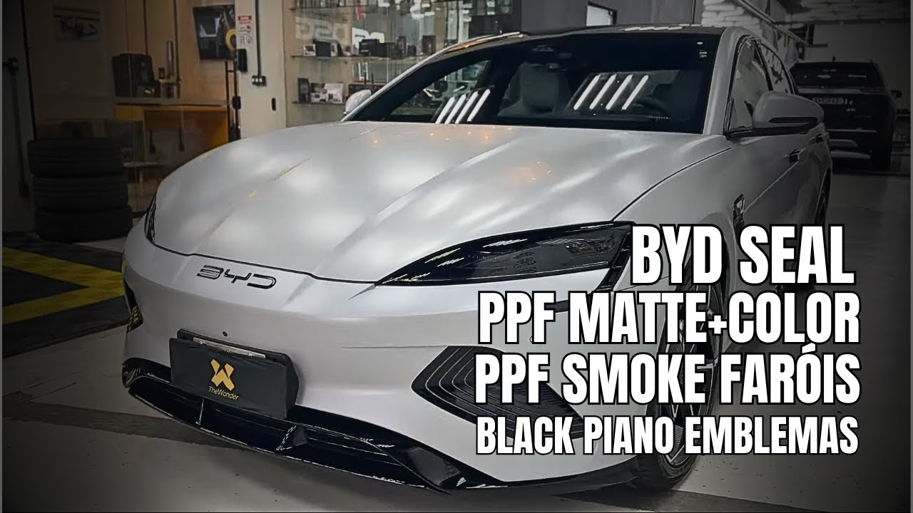 BYD SEAL 2023 - Projeto PPF Fosco, PPF Color, PPF Smoke Faróis+Black Piano Emblemas - DW Auto Care