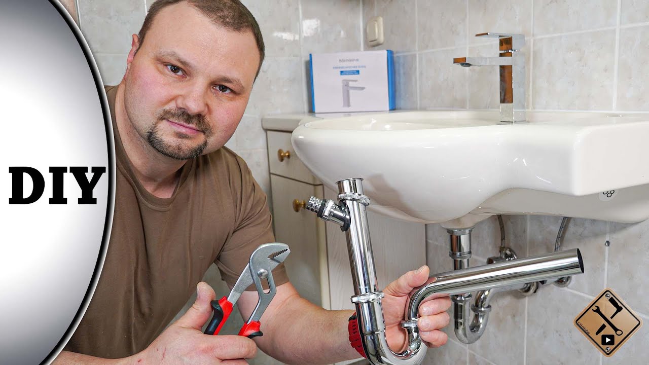 Waschbecken Armatur montieren - Anleitung (Auch für Laien einfach erklärt.) 👉 Siphon wechseln