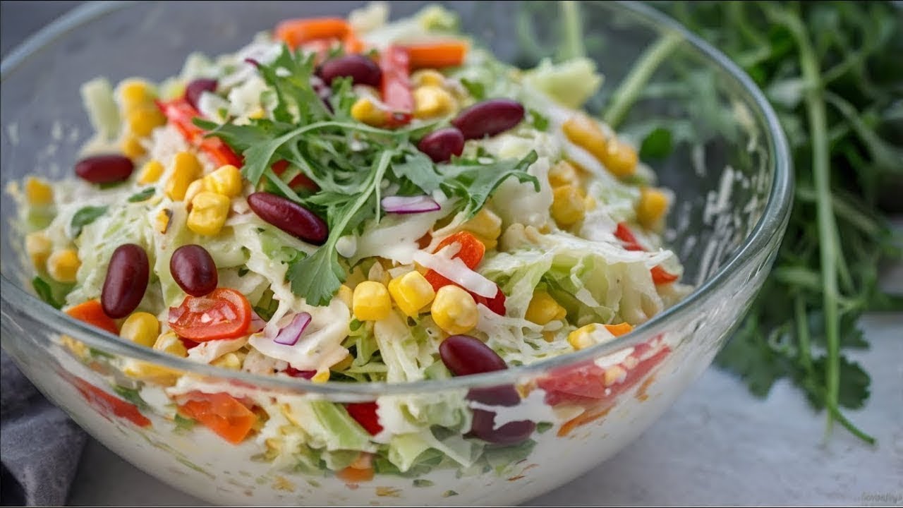 Leckerer Salat in 5 Min! Ich werde nie müde, den Salat zu essen! Chinakohl mit Mais Bohnen Rezept
