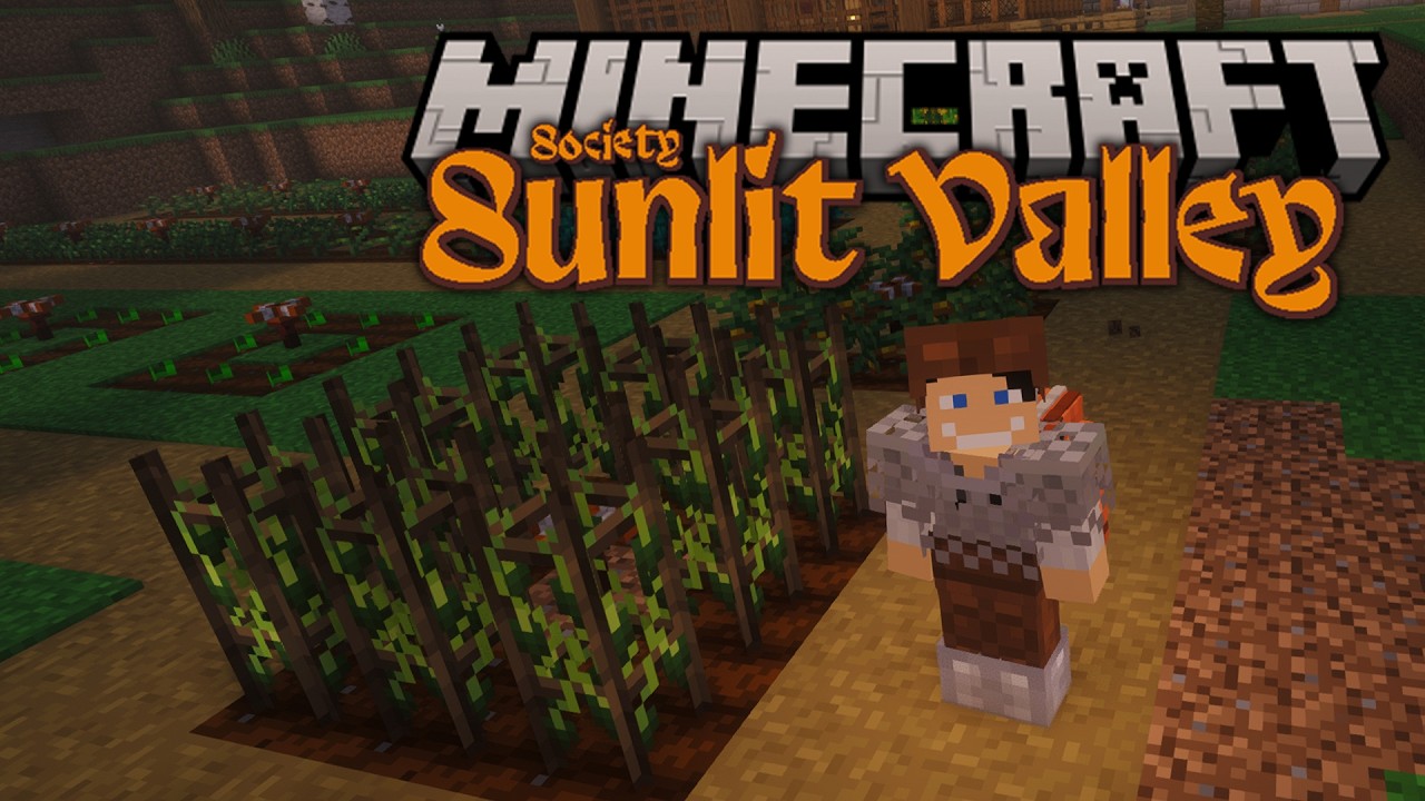 Wieksze pole = wiecej zbior&oacute;w! | Dzień 38 | Minecraft Society: Sunlit Valley | Wieczorne Granie |
