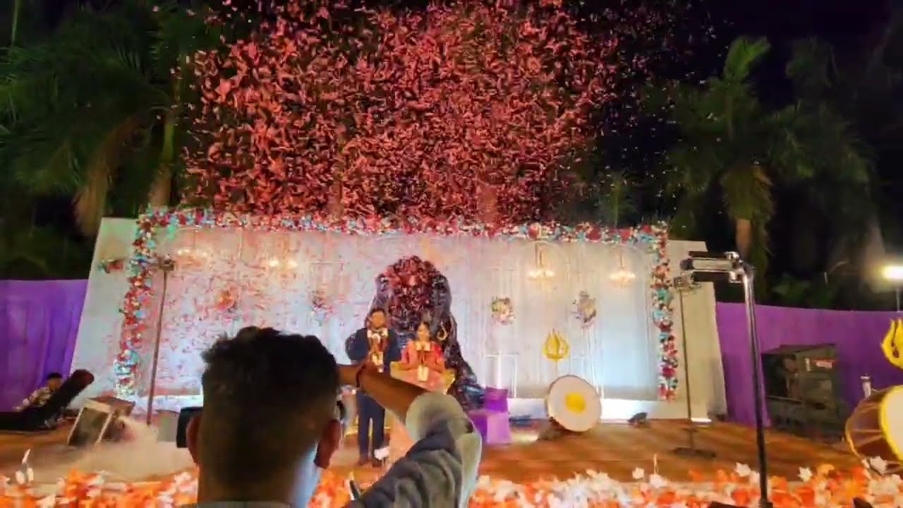Adiyogi warmala theme , wedding groom and bride warmala theme , sky shot in bilaspur  chhattisgarh 
