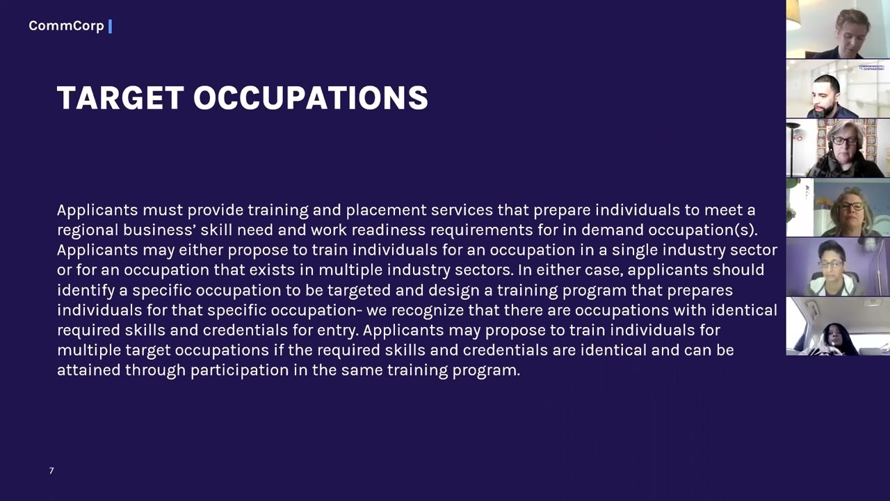 Re-Entry Workforce Development Demonstration Program FY22 RFP III Bidders Webinar