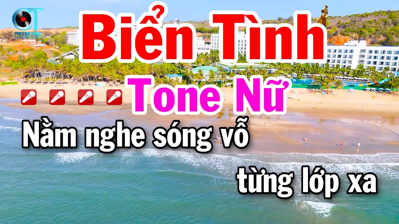 Karaoke Biển Tình Tone Nữ Nhạc Trữ Tình Dễ Hát Nhất Tuấn Cò