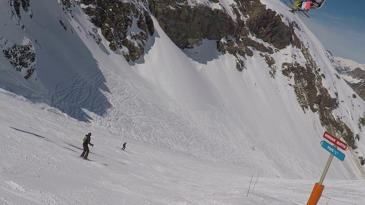 Skiing Val d'Isere, April 2019, piste L