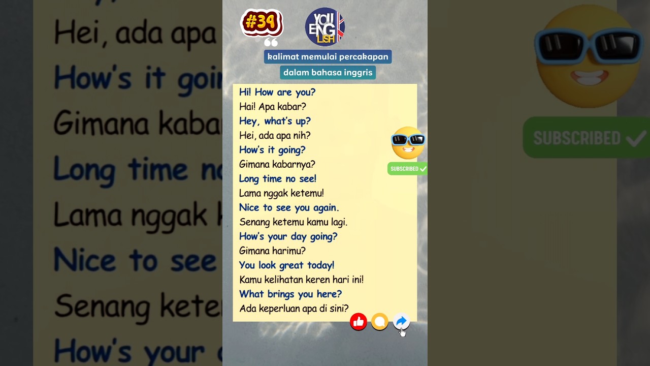 percakapan bahasa inggris sehari hari #bahasainggris #englishshorts #english #speakingenglish
