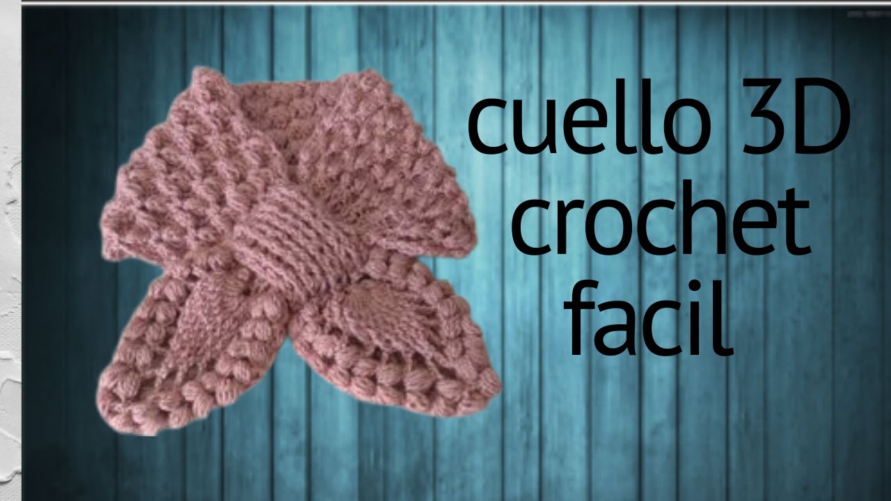 como tejer a crochet cuello hojas con mariposas 3D