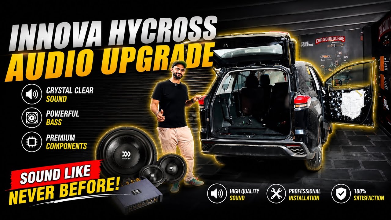 Toyota Innova Hycross Audio Upgrade | Components | Amplifier | Subwoofer | Dsp | Motor Concept
