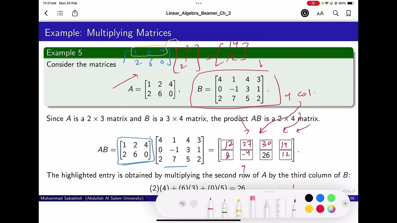 026 Linear Algebra Matrix Multiplication I
