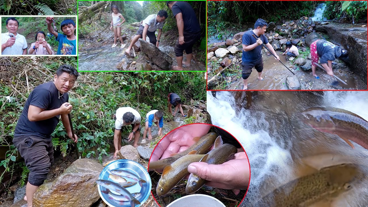 fishing with children & big brother Diwaaz in the near river of our  village  