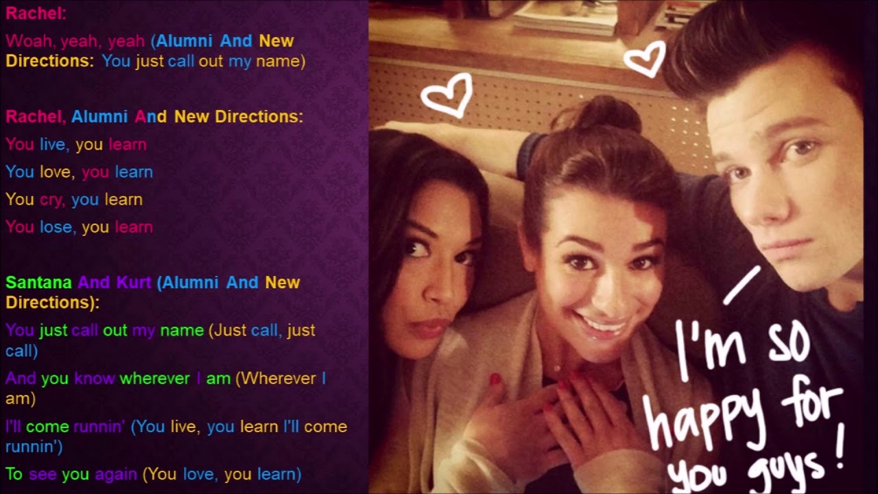 You Learn/You’ve Got A Friend Glee Lyrics
