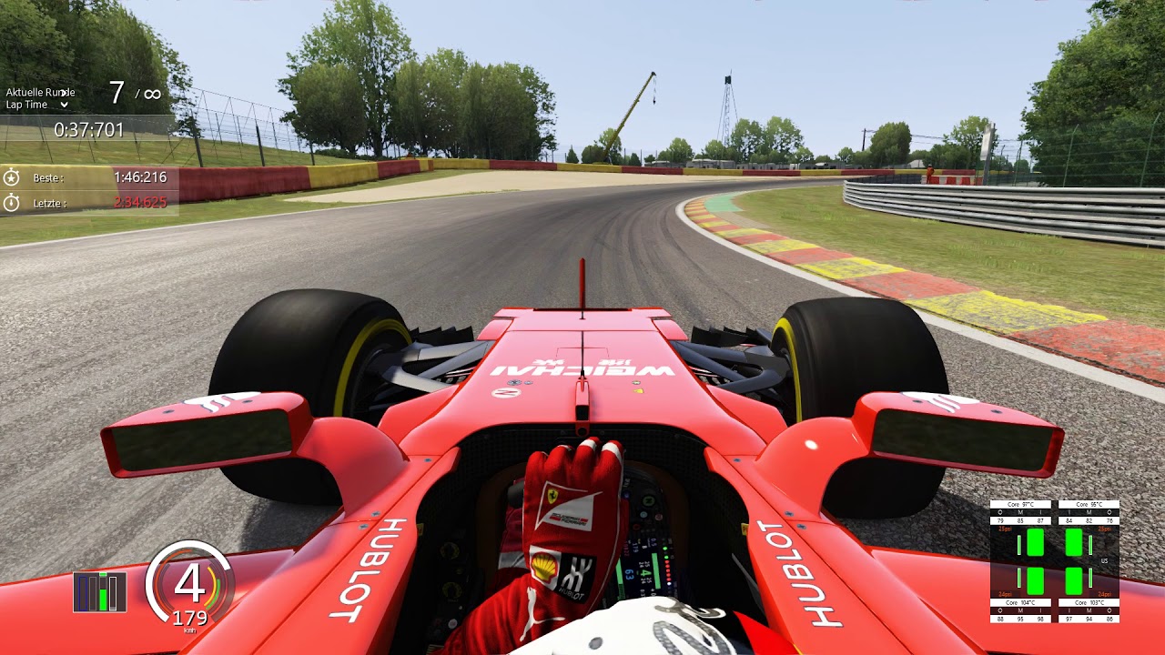 Assetto Corsa - F1 2017 Ferrari SF70H - Hotlap at Spa (Setup in description)
