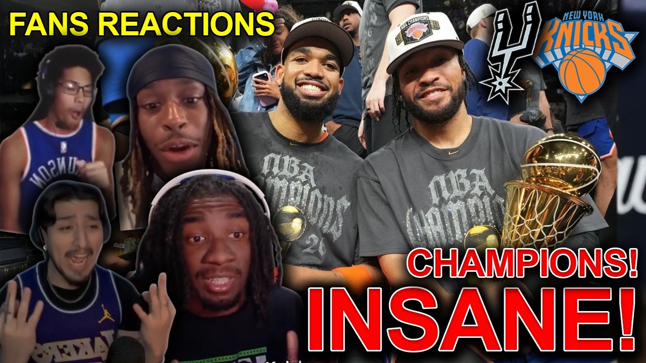NBA fans reaction to the New York Knicks winning the NBA Finals against Spurs 🏆