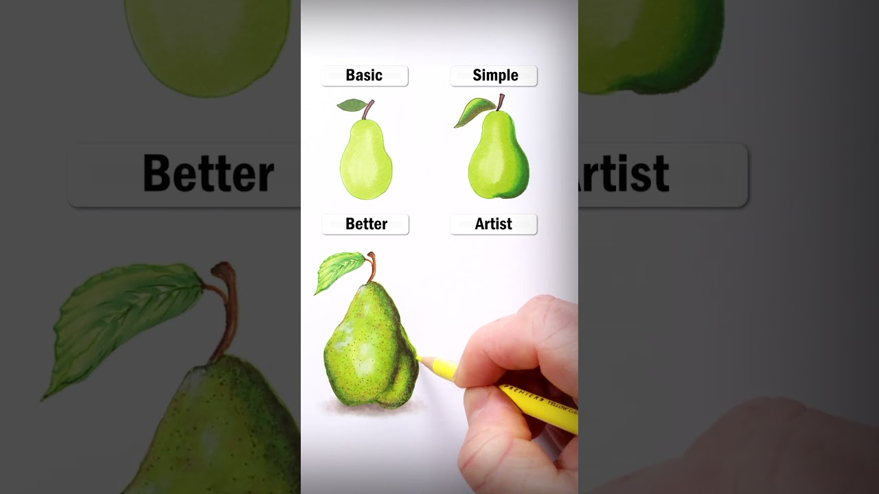 Draw Pears! #art #drawing #shorts #pear #illusion #howtodraw #easydraw