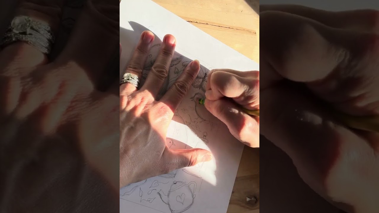 Cozy Cottagecore Sketch – Part 2: Gentle Shading & Simple Calming Details for a Stormy Winter Day