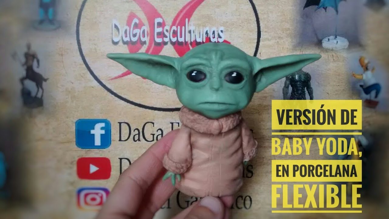COMO HACER A BABY YODA The mandalorian PORCELANA FRÍA, tutorial (parte 1/2)/ how to make The child