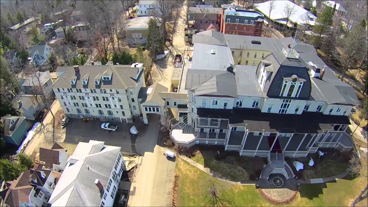 Historic Athenaeun Hotel at the world famous Chautauqua Institution, Q500 drone video, 4 12 15