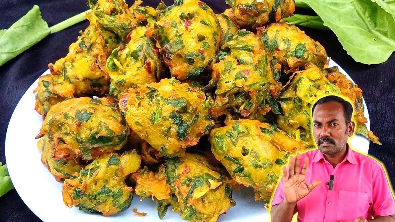 இவ்வளவு சாப்டா இருந்ததே இல்லை🔥😋Palak pakoda recipe | street style pakoda recipe | Keerai vadai