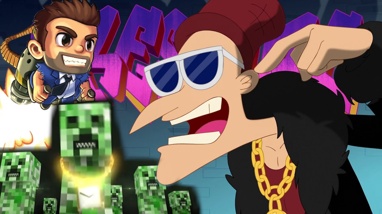 Dr. Doofenshmirtz raps the Creeper rap over Jetpack Joyride 4K