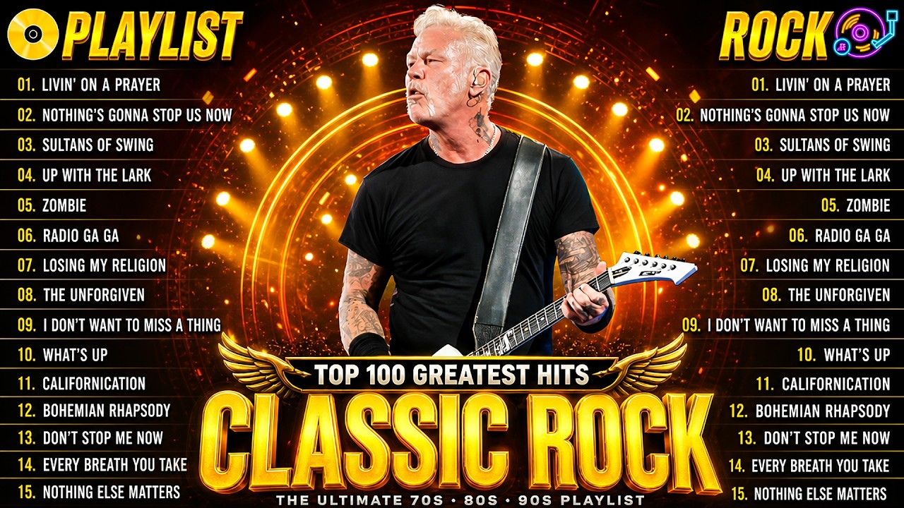 Ultimate Classic Rock Songs | Metallica, Queen, Aerosmith, Bon Jovi | Legendary Anthems of All Time