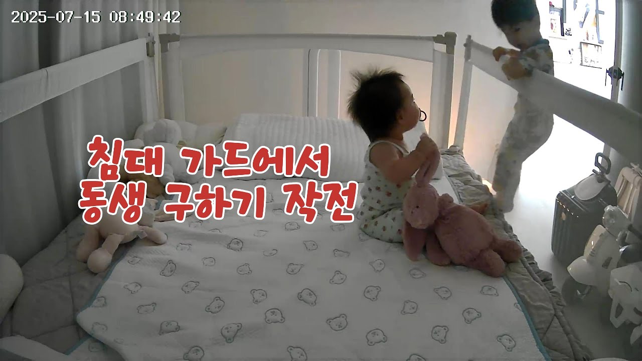 침대 가드에서 동생 구하기 작전