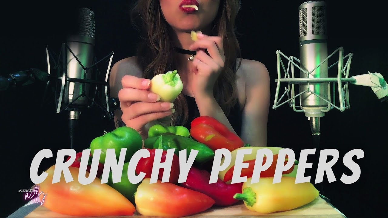 Food ASMR | Eating Fresh Peppers | Crunchy Sounds (No Talking)