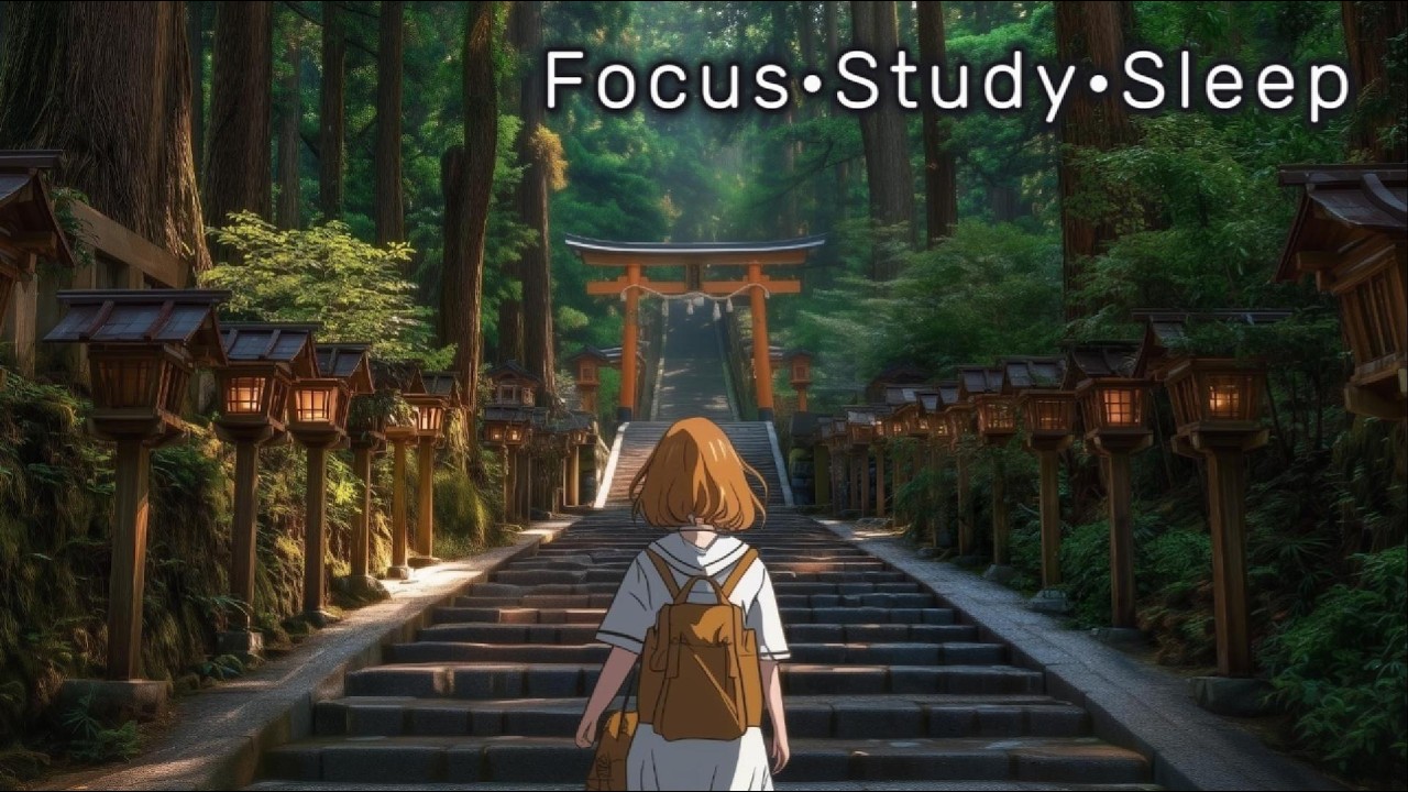 Deep Focus Music for Study & Sleep (3 Hours) | Walking the Lantern Path to a Quiet Forest Shrine