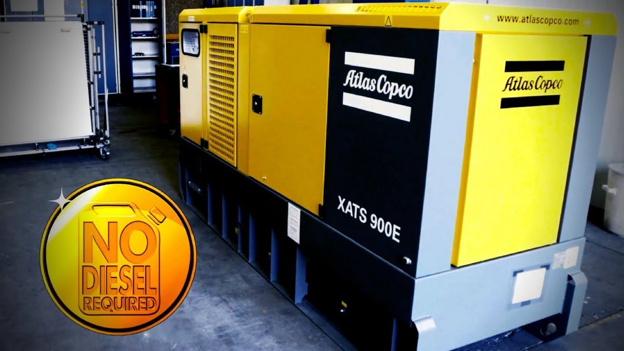 The New Portable Electric Air Compressor doesn't need diesel! Atlas Copco