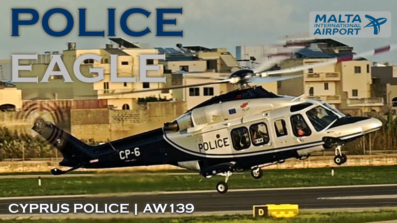 POLICE INTERCEPTOR! 🚁 Cyprus Police AW139 CP-6 Golden Hour Landing & Taxi