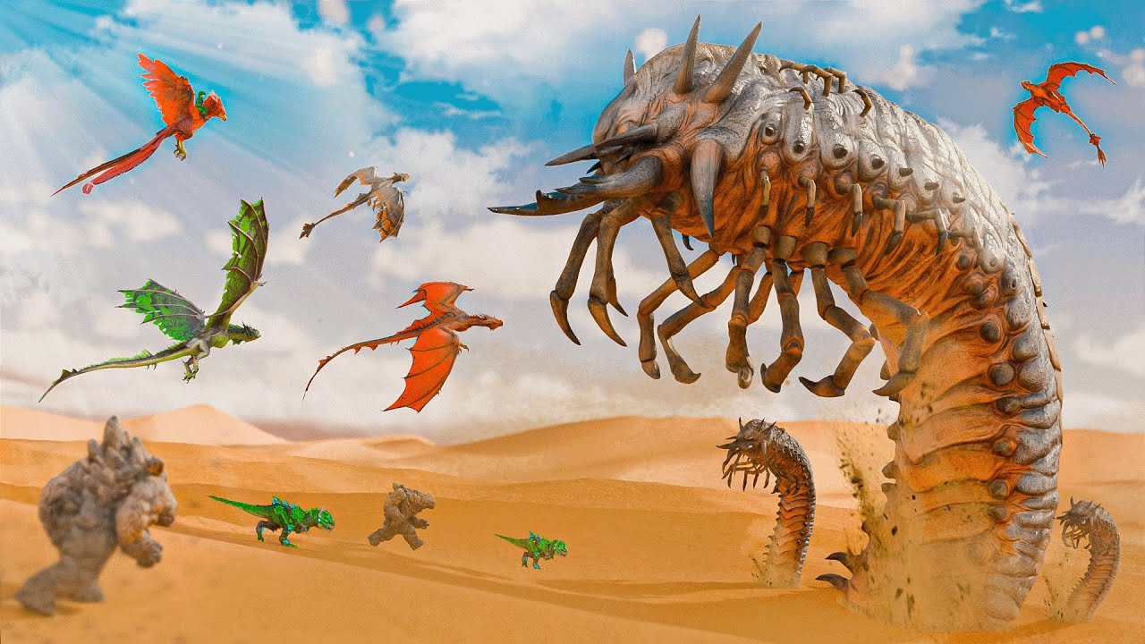 Fighting a Titan Deathworm Queen with EVERYTHING!