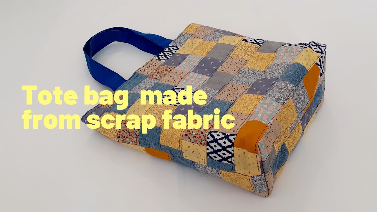 Sewing Simple Tote Bag From Scrap Fabric [Old Clothes Reuse Ideas]