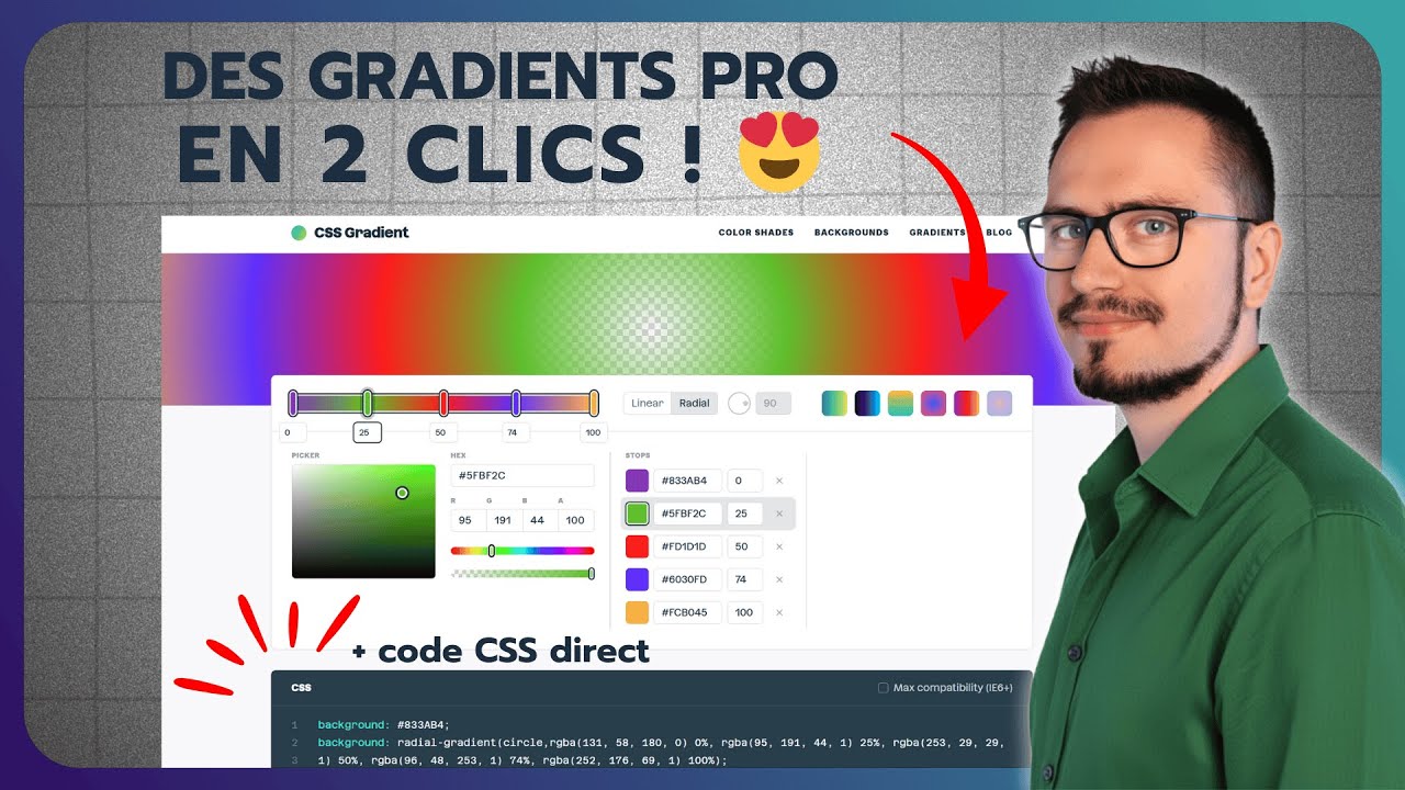 Ce site génère vos meilleurs gradients CSS à l’infini (gratuit)
