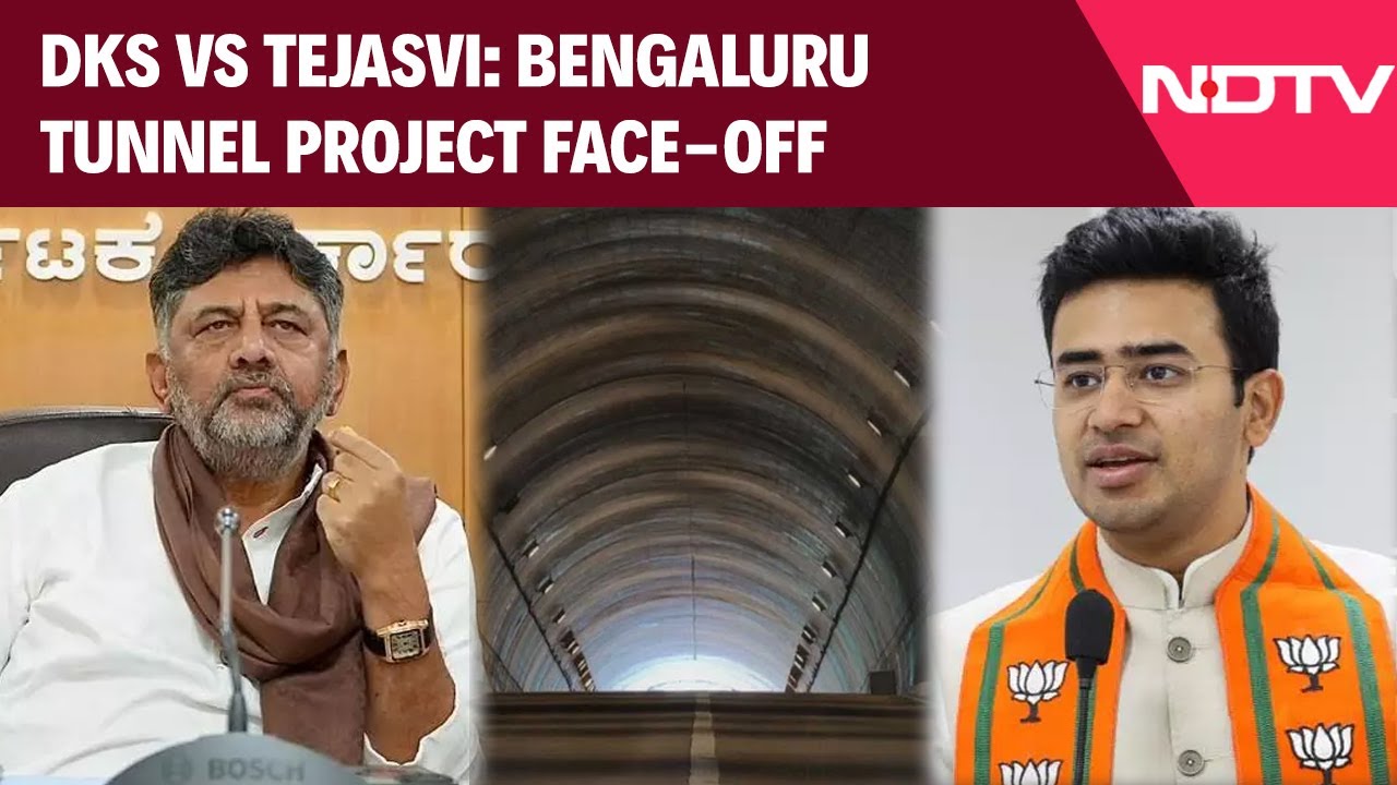 Bengaluru Tunnel Road Sparks Political Face-Off Between DK Shivakumar And Tejasvi Surya
