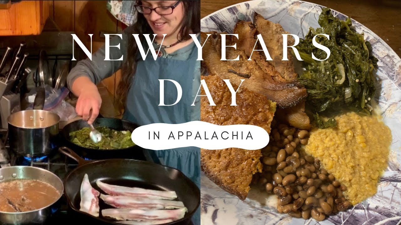 Traditional New Years Meal in Appalachia | Hog Jowel, Greens, Peas, Cornbread