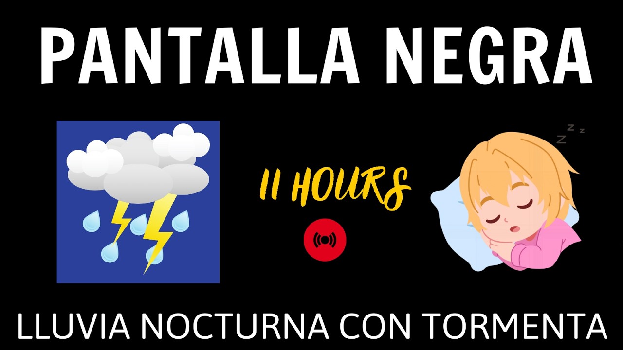 Lluvia Nocturna con Tormenta Leve para Relajación y Descanso