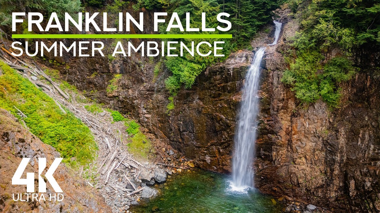 4K Franklin Falls Soundscape | Birds Chirping & Pure Waterfall White Noise for Sleep & Focus