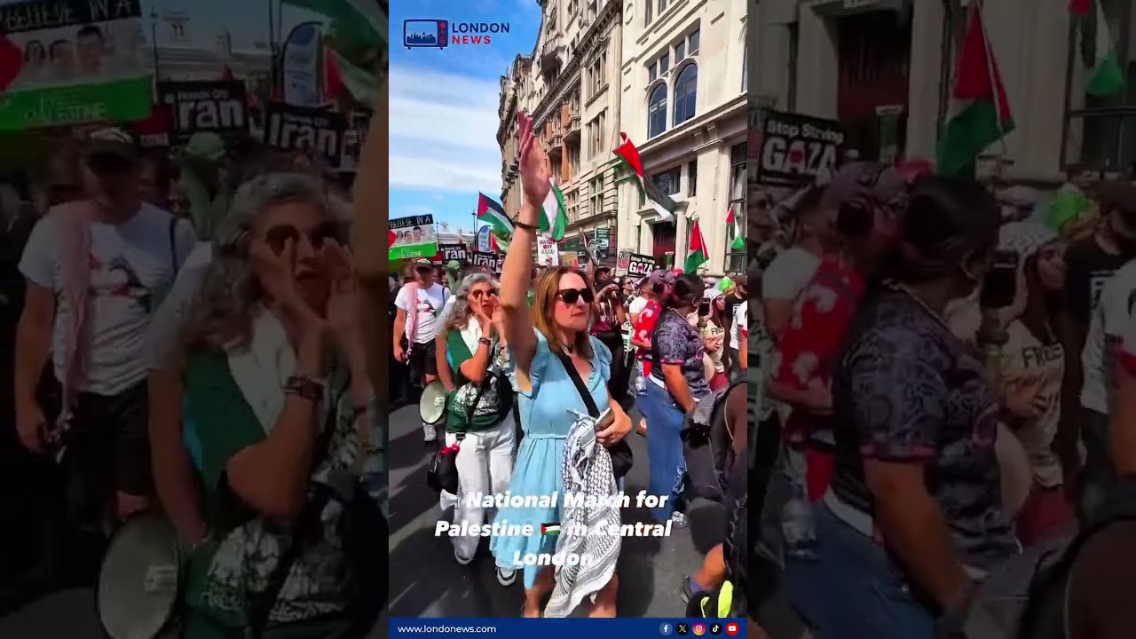 📹🇬🇧 Scenes from the National March for Palestine as demonstrators  #london