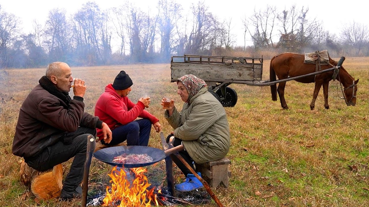 Grandmother Cooking Traditional Azerbaijani Food in the Forest | Authentic Village Life LIVE