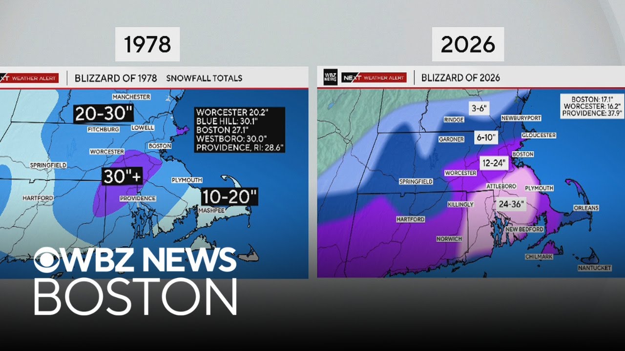 Comparing the Blizzard of 2026 to the Blizzard of '78 in Massachusetts