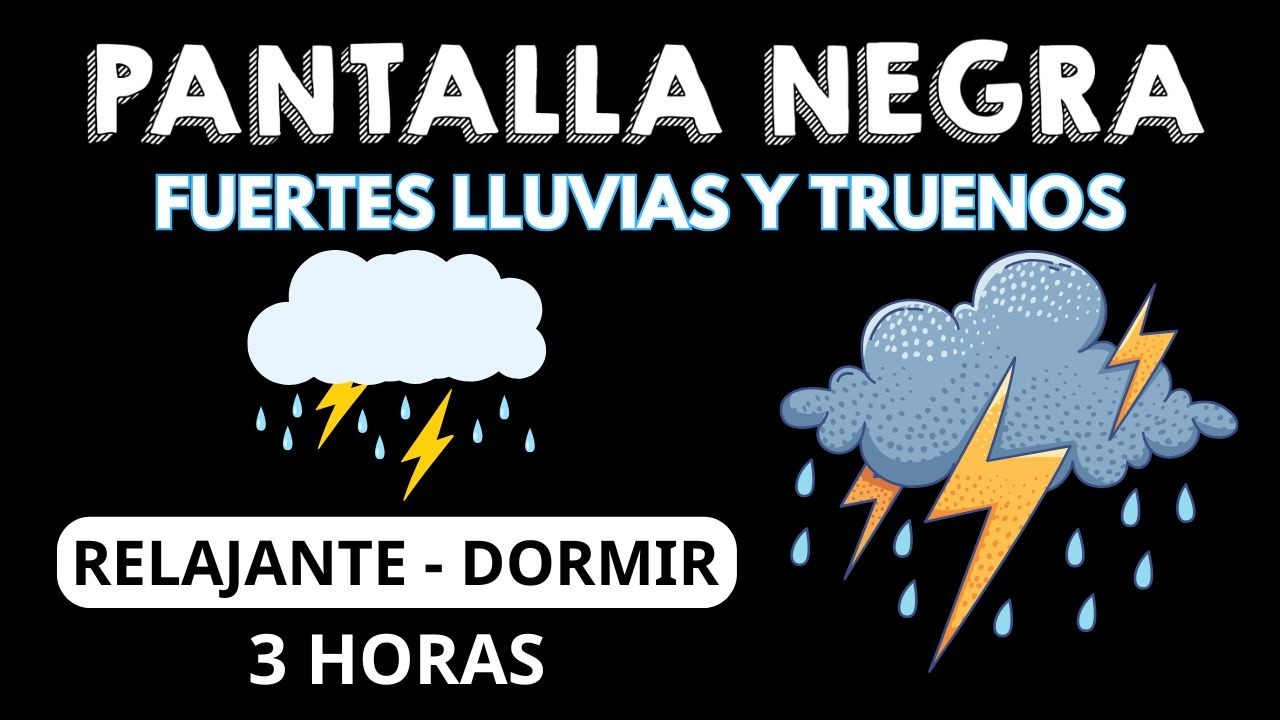 Maravilloso Sonido de Lluvia Y Truenos para Dormir 🌧 PANTALLA NEGRA ⛈ Relajante Potente SONIDOS ASMR