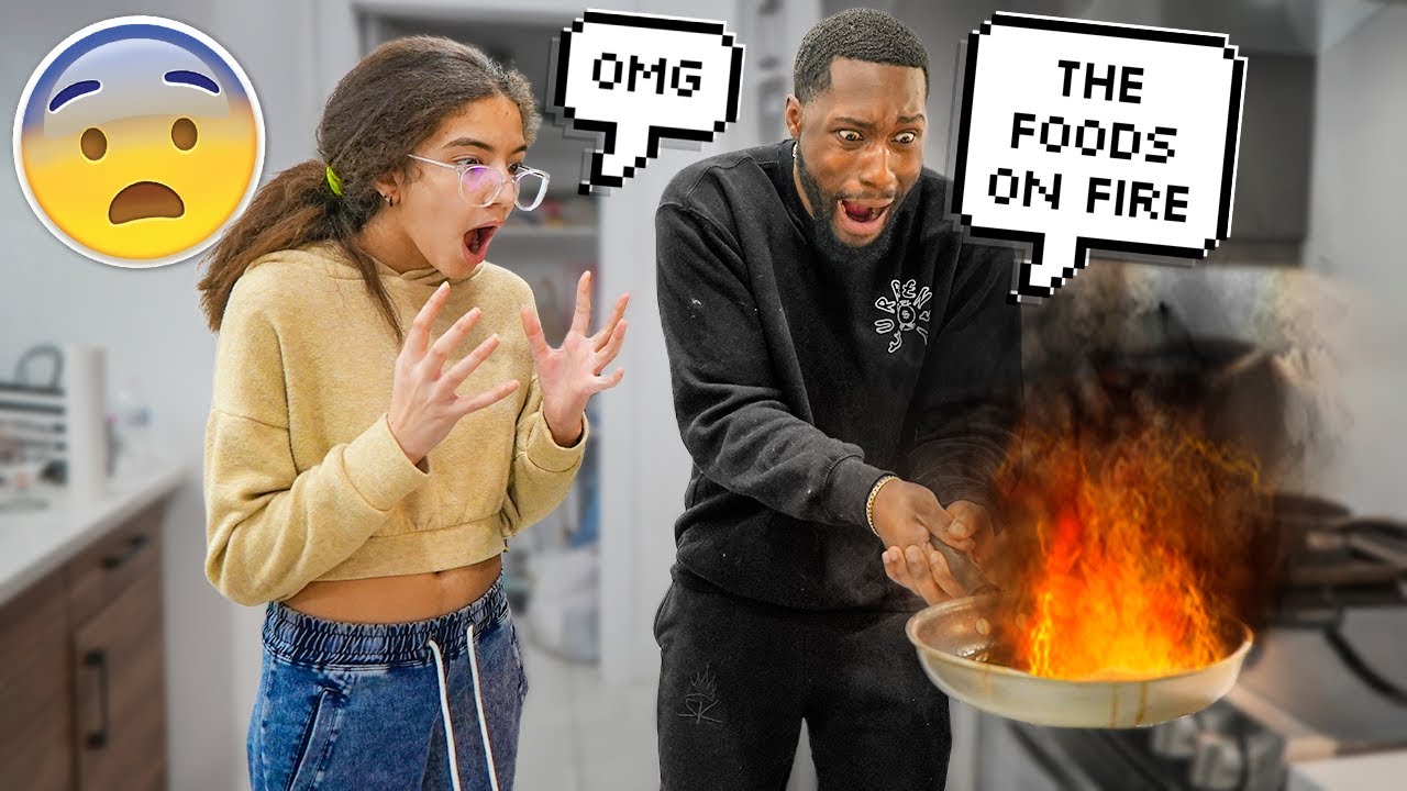 My Boyfriend Teaches My Sister How To COOK For The First Time and THIS HAPPENED...