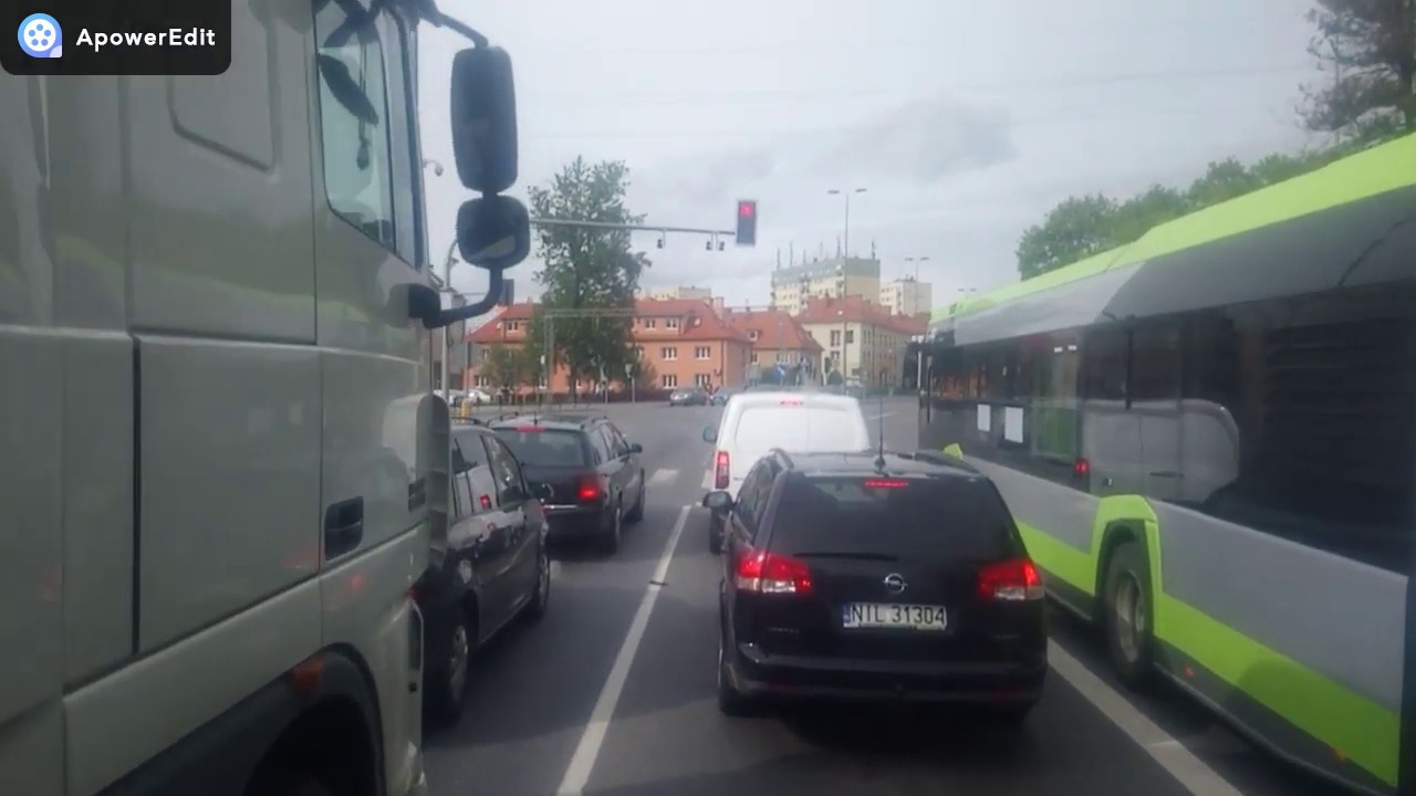 Olsztyn (Trasa Kortowo - Zatorze) w tym jazda po Nowej ul. Partyzantów.