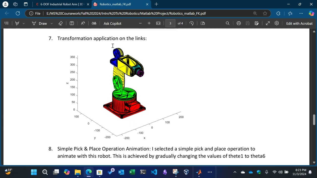 Applying Forward Kinematics on a 6 DOF Robot 🤖